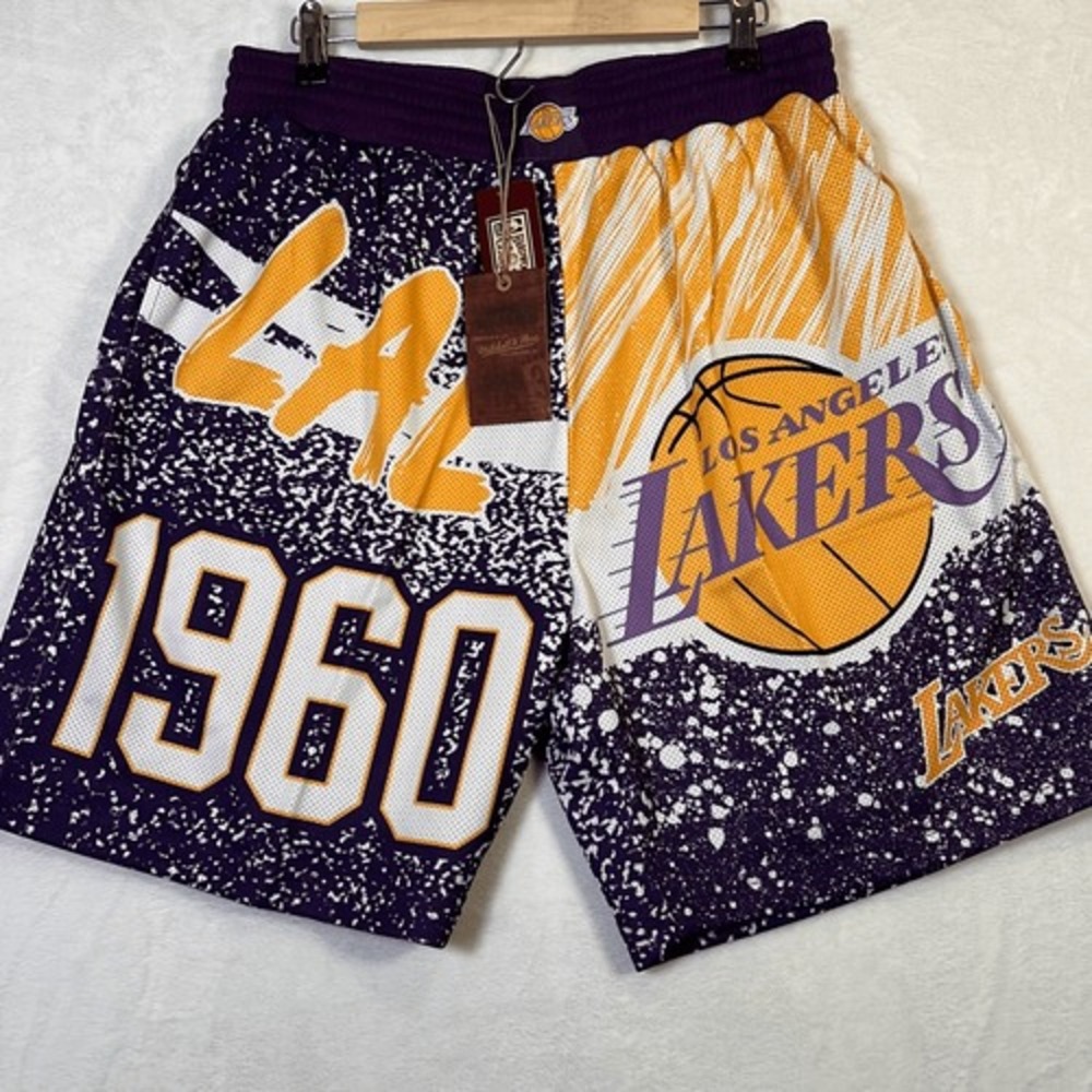 Mitchell & Ness Los Angeles Lakers Hardwood Jumbotron Shorts  NWT Men Large